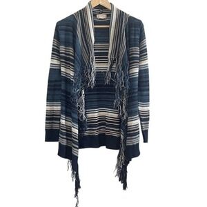 Altar'd State | Women's S,‎ Blue and Gray Waterfall Cardigan, Fringe